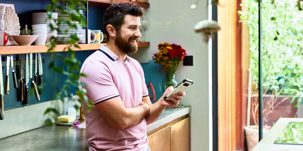 A man holding his phone