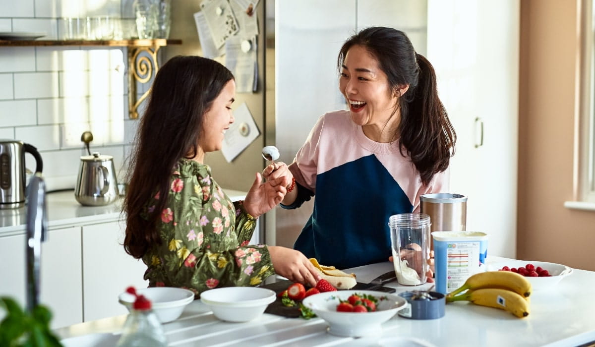 women smiling