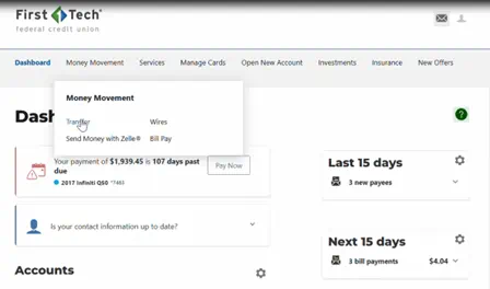 Dashboard online account