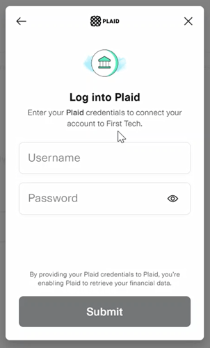 Log into Plaid