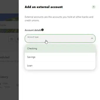 add an external account step 3