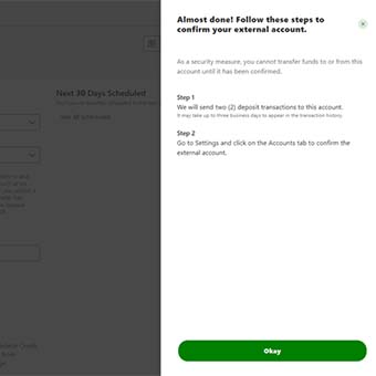 add an external account step 5