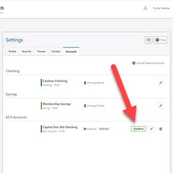 add an external account step 6