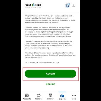 How to deposit a check in mobile app step 2