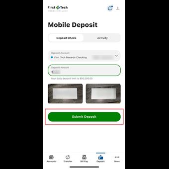How to deposit a check in mobile app step 4