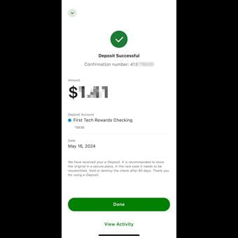 How to deposit a check in mobile app step 5