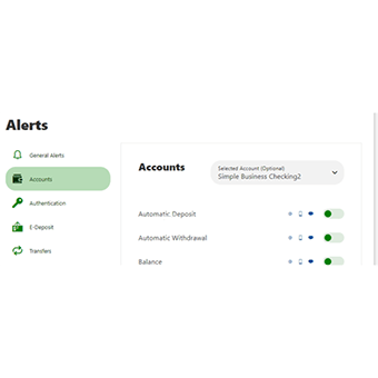 How to set up alerts step 3: General Alerts toggle set to on