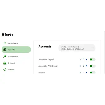 How to set up alerts step 3: General Alerts toggle set to on