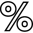 Icon - percent sign - representing competitive rate