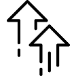 Icon - up arrows - representing no balance caps