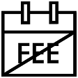 Icon - Fee with a cross-out - representing no monthly fees