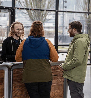 a group talking