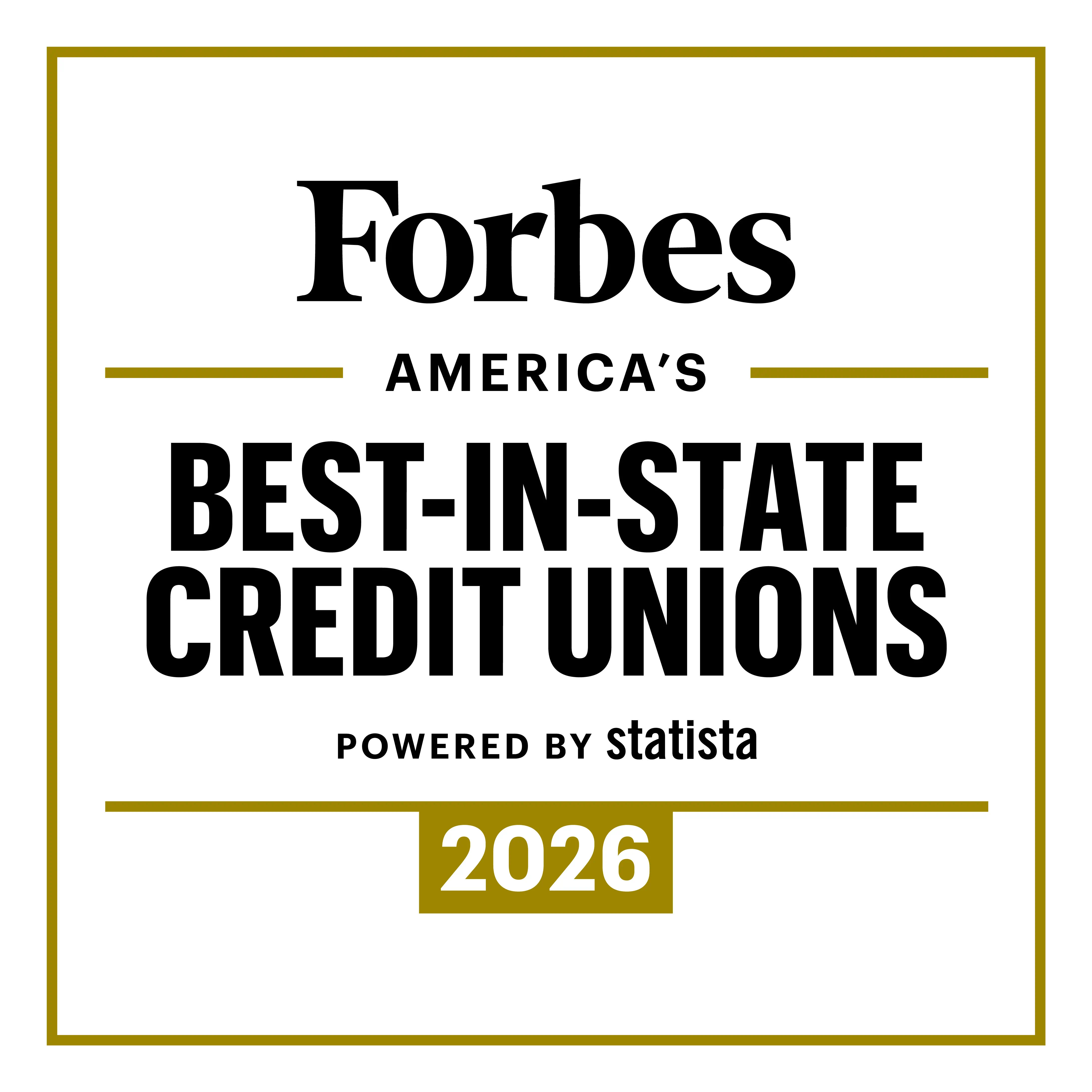 Forbes 2026 Best-In-State Credit Unions Award