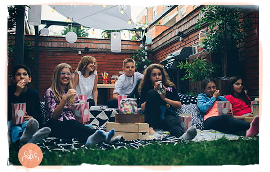outdoor movie watching