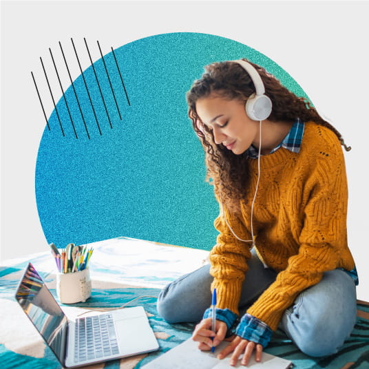 Woman listening to music