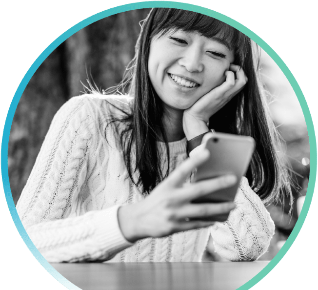 A girl looking at her phone