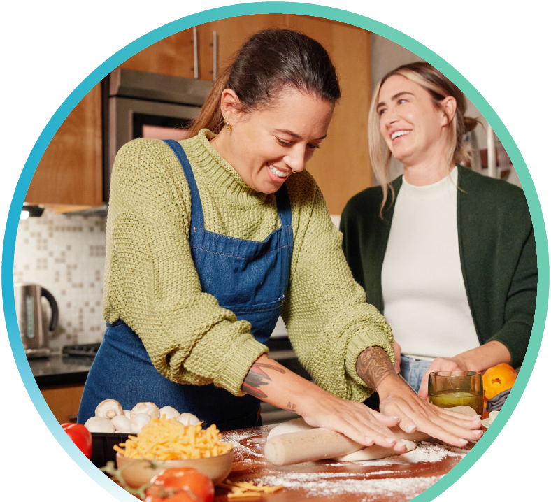 smiling woman preparing food