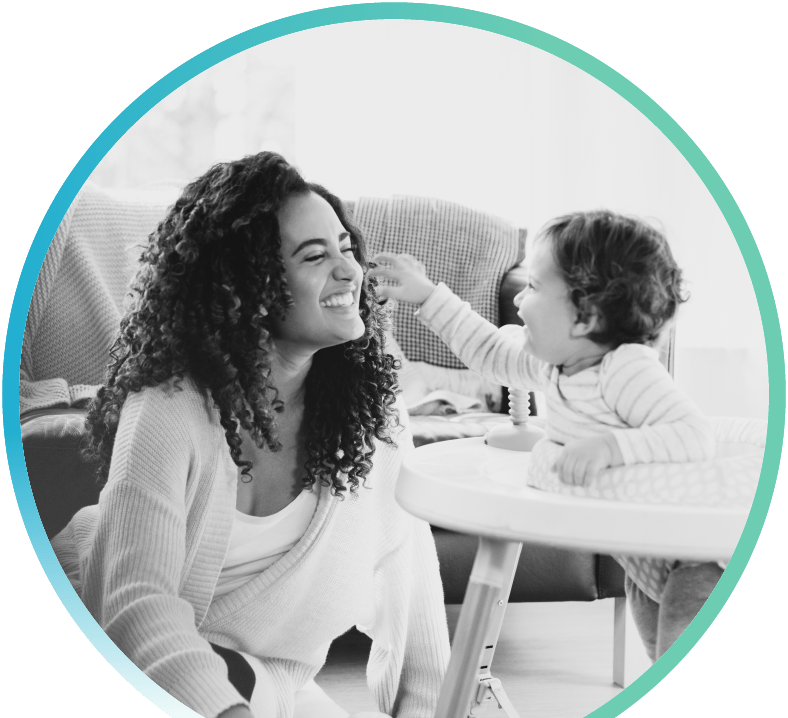 Mother spending time with child