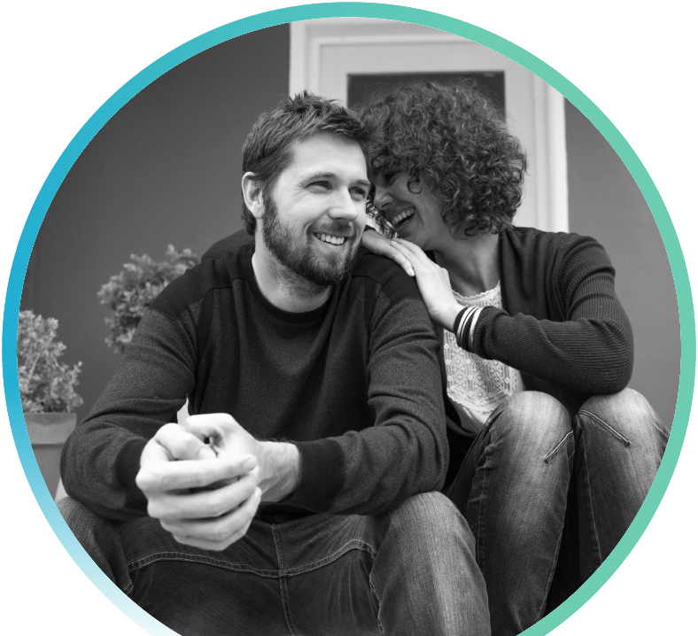 Couple sitting together and enjoying their time together