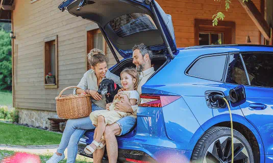 Family in the car