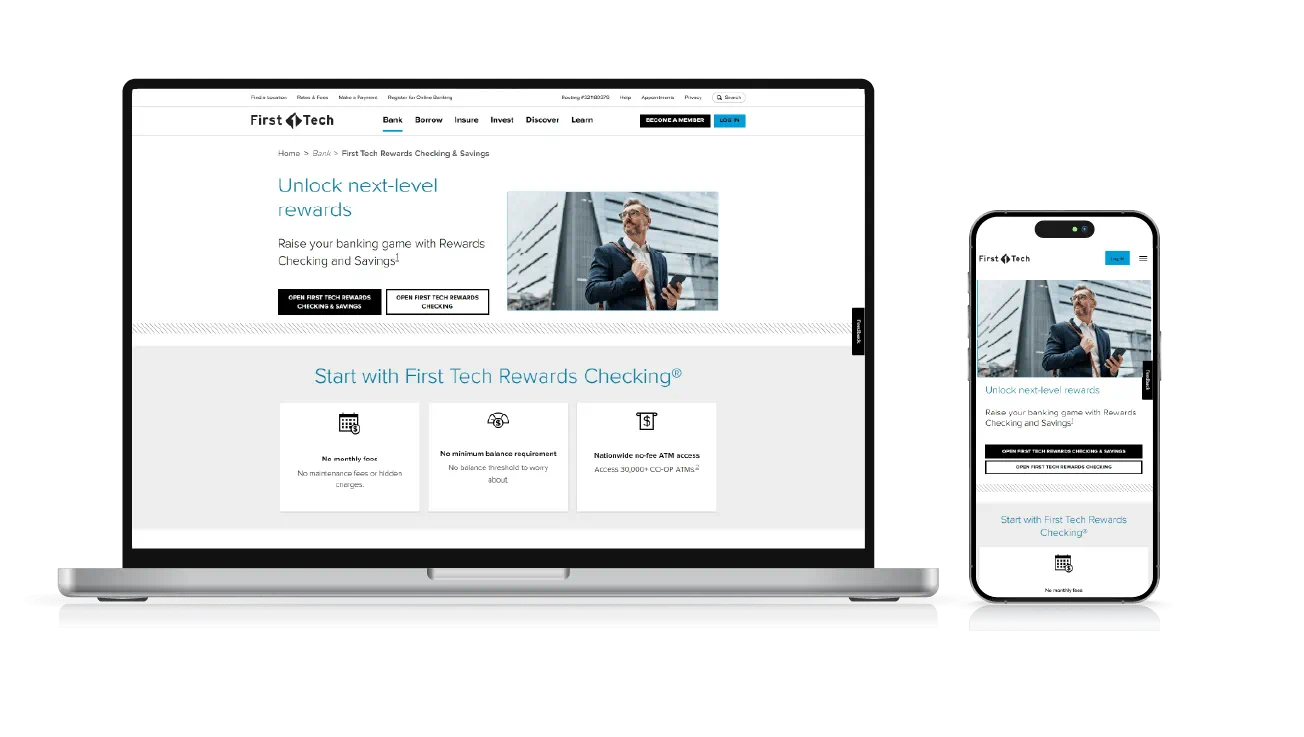 Image depicting a desktop web page and its mobile version.