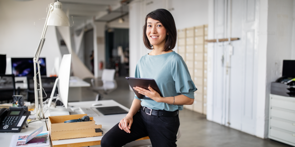 A woman at her workplace